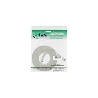 InLine® Patchkabel CAT6e U/UTP RJ45 10m weiss flach Retail