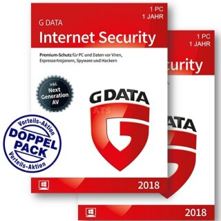 G Data Software Internet Security Sonderausgabe 1+1 Vollversion GreenIT 1 Jahr für aktuelle Version 2018