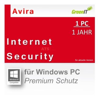 Avira Internet Security Suite 1 PC Vollversion GreenIT 1 Jahr für aktuelle Version 2017