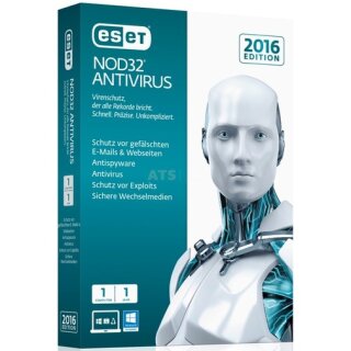 ESET NOD32 Antivirus 9 ( 2016 Edition ) 1 Computer Vollversion MiniBox 1 Jahr inkl. Update 2018*
