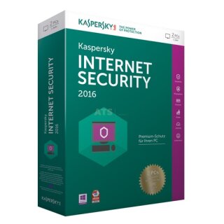 Kaspersky Internet Security 2016 2 PCs Vollversion MiniBox 1 Jahr inkl. Update 2018*