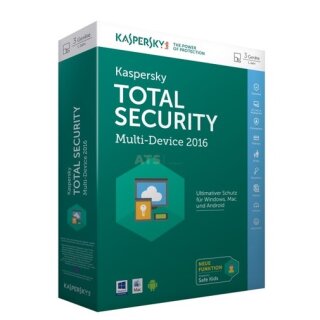 Kaspersky Total Security Multi-Device 2016 3 Geräte Vollversion MiniBox 1 Jahr inkl. Update 2018*