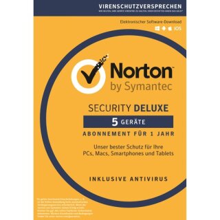Symantec Norton Security Deluxe 3.0 5 Geräte Vollversion ESD 1 Jahr ( Download )