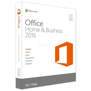 Microsoft Office Mac Home and Business 2016 (DE) 1 Benutzer | 1 Mac Vollversion PKC (Code in a Box)