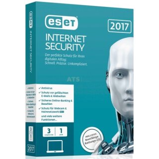 ESET Internet Security 10 3 Computer Vollversion MiniBox 1 Jahr ( 2017 Edition )