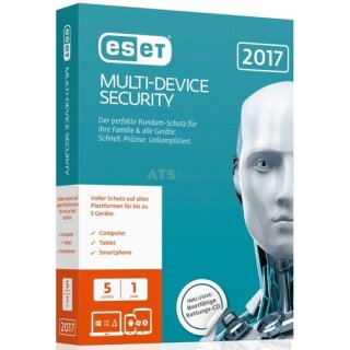ESET Multi-Device Security 10 5 Geräte Vollversion MiniBox 1 Jahr ( 2017 Edition )