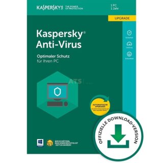 Kaspersky Anti-Virus 1 PC Update ESD 1 Jahr für aktuelle Version 2018