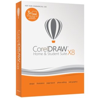 Corel CorelDRAW Home & Student Suite X8 (EN) 3 PCs Vollversion MiniBox