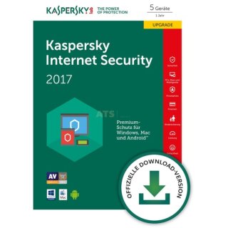 Kaspersky Internet Security 5 Geräte Update ESD 1 Jahr für aktuelle Version 2017