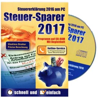 Editionnova Steuer-Sparer 2017 - Steuererklärung 2016 am PC Vollversion DVD-Box