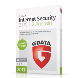 G Data Software InternetSecurity 2017 2 PCs + 2 Android Vollversion MiniBox 1 Jahr