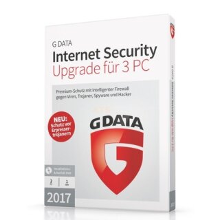 G Data Software InternetSecurity 2017 3 PCs Update MiniBox 1 Jahr inkl. Update 2018*