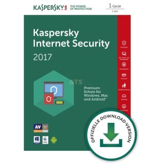 Kaspersky Internet Security 2017 1 Gerät Vollversion ESD 1 Jahr ( Download )