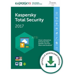 Kaspersky Total Security 3 Geräte Vollversion ESD 1 Jahr für aktuelle Version 2017