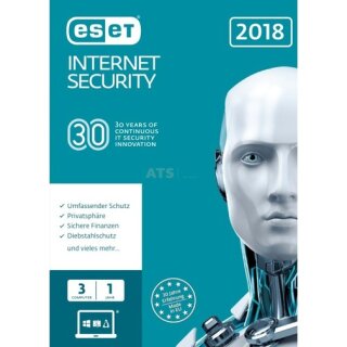 ESET Internet Security 2018 Edition 3 Computer Vollversion FFP 1 Jahr