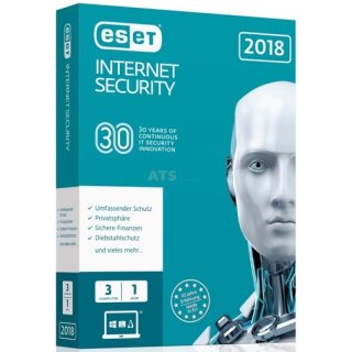 ESET Internet Security 2018 Edition 3 Computer Vollversion MiniBox 1 Jahr