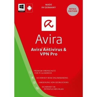 Avira Antivirus Pro 2017 PC Android + VPN PRO 3 Geräte Vollversion ESD 1 Jahr inkl. Update 2018* ( Download )