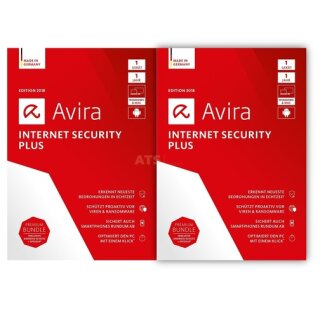 Avira Internet Security Plus 2018 1+1 Vollversion DVD-Box 1 Jahr Limited Edition