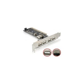 DeLOCK 4+1-Port Hi-Speed USB 2.0 PCI Desktop Adapter Retail